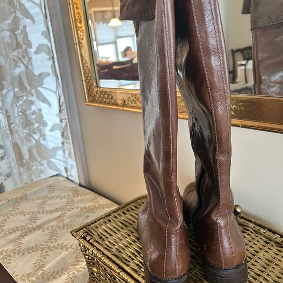 Brown Leather Riding Boot with Suede Top 9 - Picture 6 of 6